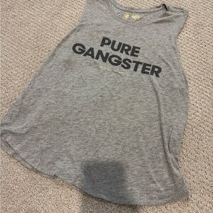 Pure Barre Gray Sleeveless 'Pure Gangster' Top